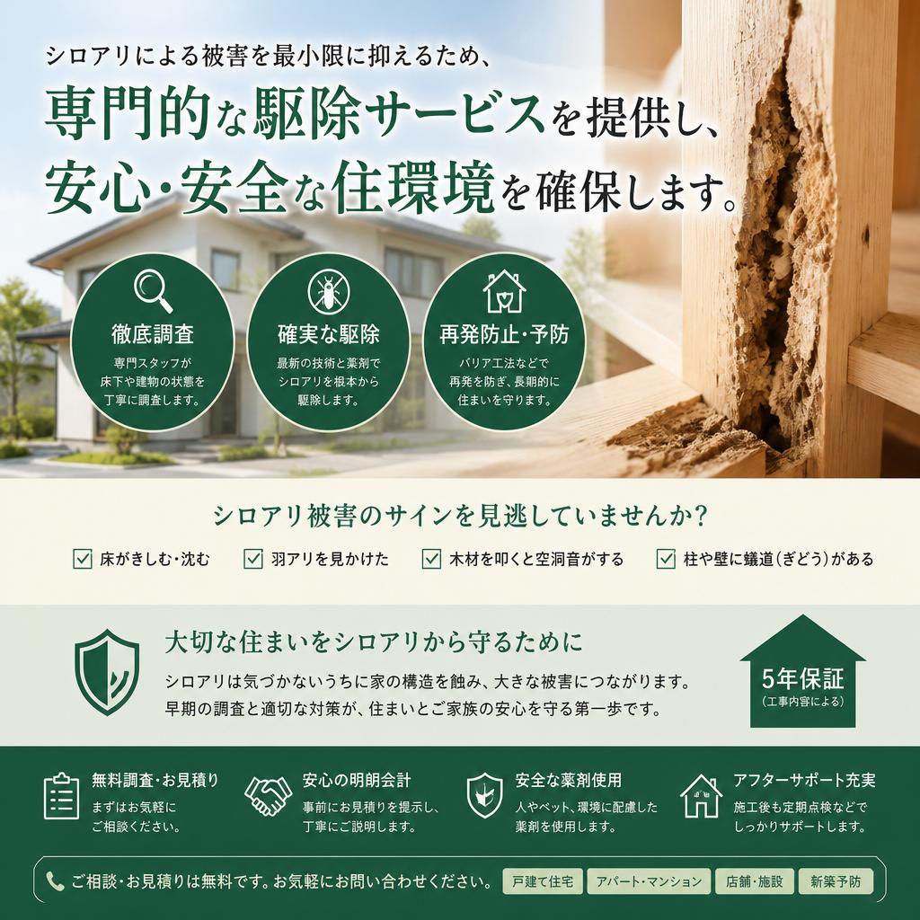 シロアリ駆除で安全な住環境を
