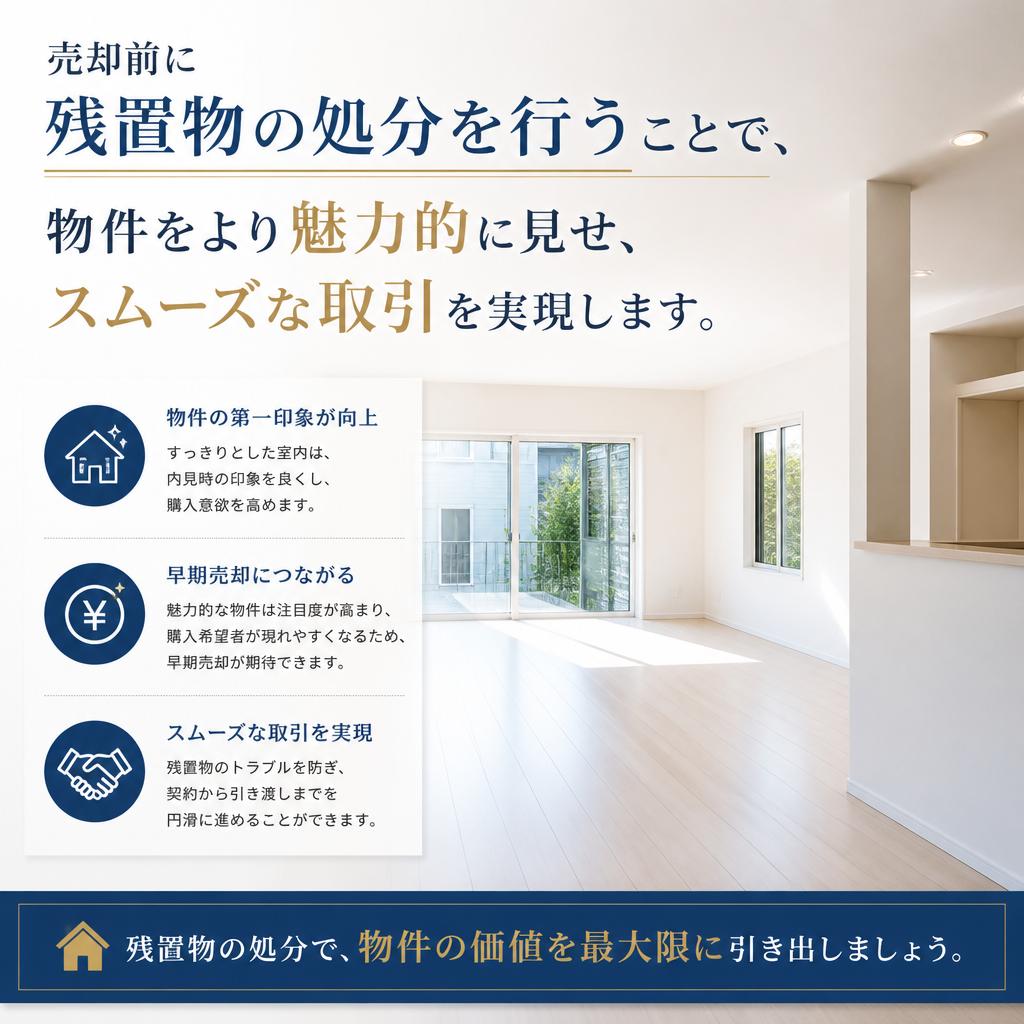 残置物の片付けでスムーズな売却を実現
