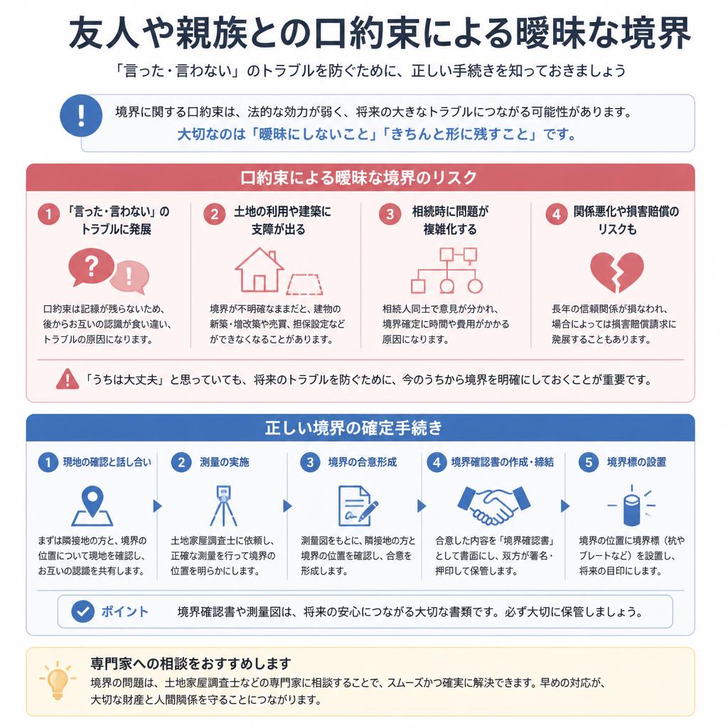 口約束から生じる境界のあいまいさ