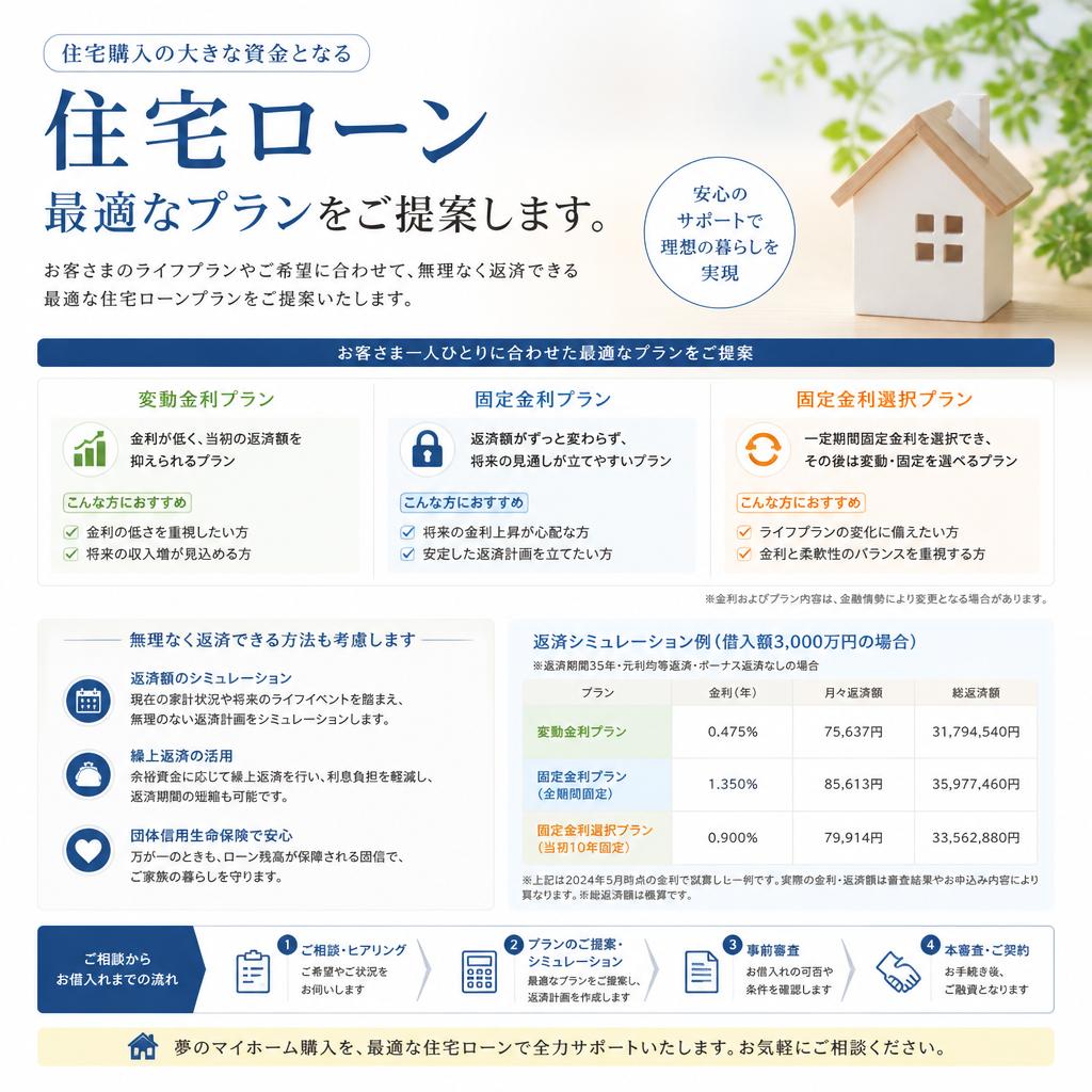 最適な住宅ローンのご提案