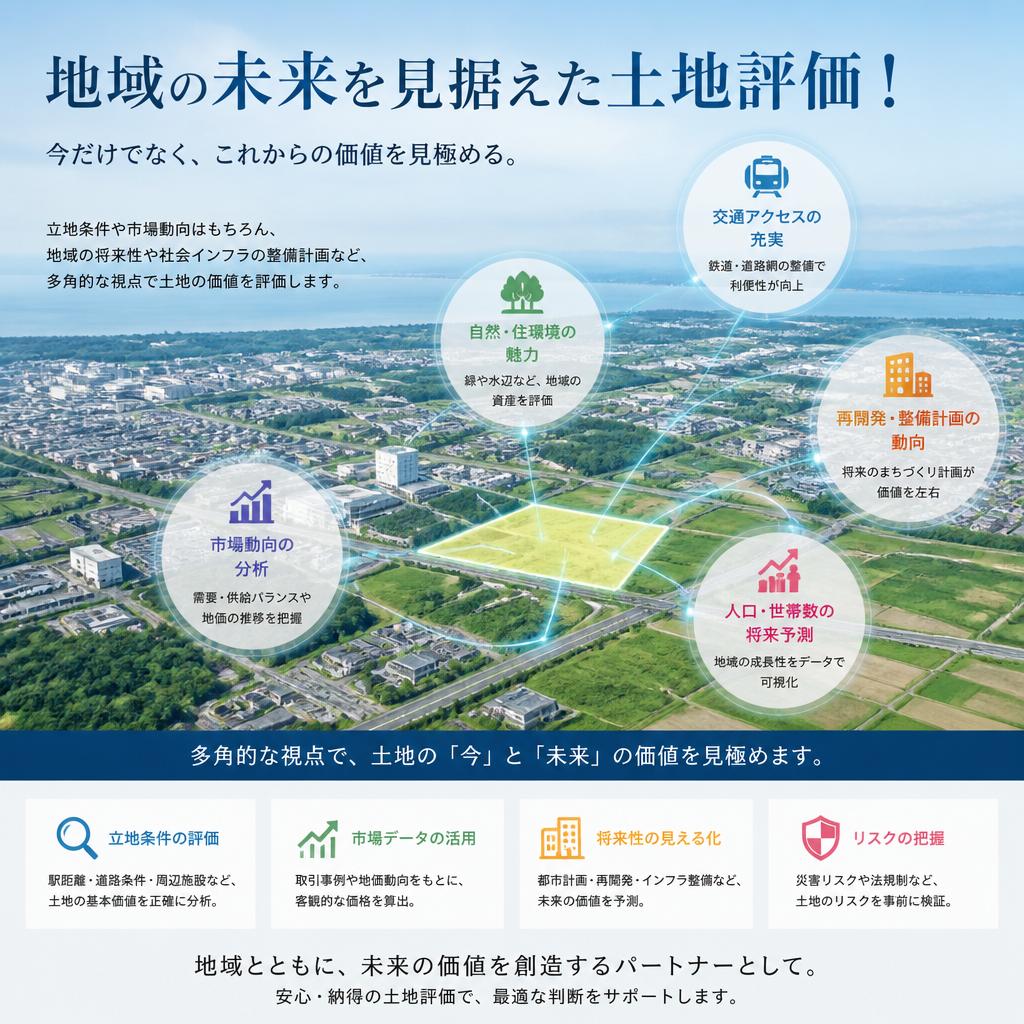 地域の未来を見据えた土地評価！