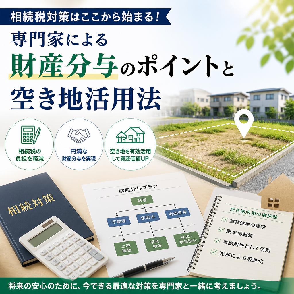 相続税対策はここから始まる！専門家による財産分与のポイントと空き地活用法